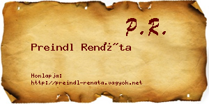 Preindl Renáta névjegykártya